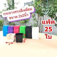 กระถางพลาสติกสี่เหลี่ยม​ขนาด​ 2 นิ้ว แพ็ค 25ใบ สำหรับปลูกแคนตัสและไม้ประดับขนาดเล็ก