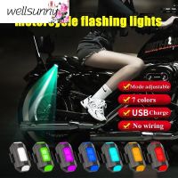 Wellsunny LED ไฟท้ายจักรยานด้านหลัง SafetyBike ไฟเตือนแบบพกพากันน้ำ USB ชาร์จ Strobe Aircraft Light