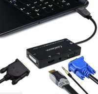 【Big savings】 4 In 1 Displayport To Hdmi DVI VGA Converter DP Audio USB Cable Multi-Function Adapter สำหรับ PC คอมพิวเตอร์มัลติมีเดียรองรับ3จอภาพ DVI HDMI VGA ทำงานในเวลาเดียวกัน