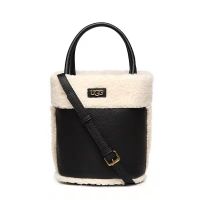 NOWDS Lamb Hair Vegetable Basket Water Bucket Bag One Shoulder Retro Plush Crossbody Bag