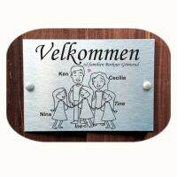 แผ่นประตู Velkommennorwegian ติดบ้านครอบครัวสำหรับ5คนป้ายชื่ออะลูมิเนียม-โพลีเอทิลีนแผงคอมโพสิท