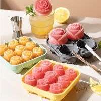 【Ready Stock】 ♝♙ C14 S S Rose Ice Mold 4/9 Holes Rose Flower Shape Ice Mould Reusable Ice Cube Tray Ice Cream Maker Tool