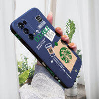 เคสเคสโทรศัพท์โทรศัพท์มือถือสำหรับ OPPO Reno 5 Reno5 5กรัมเคสโทรศัพท์สำหรับการ์ตูนเด็กหญิงเด็กชาย Starbucks กรอบป้ายกำกับของเหลวขอบด้านข้างฝาหลังป้องกันกล้อง