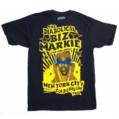 Biz Markie Live Uncut Cold Chillin Tour Black T Shirt New  QPUN