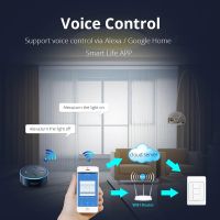 ZZOOI Zemismart WiFi Wall Push Light Switch Work with Alexa  Home Tuya Smart Life APP Control US 1 2 3 Gangs Neutral Optional