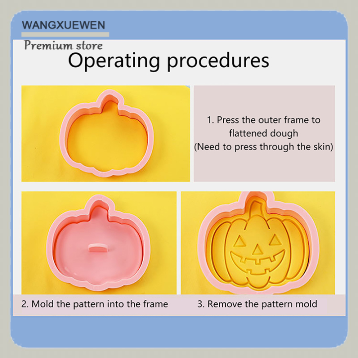 cod-ชุดที่ตัดคุ้กกี้ทรงฮาโลวีน10ชิ้นพิมพ์กดคุกกี้ตกแต่งฮาโลวีนแม่พิมพ์บิสกิตฟักทอง