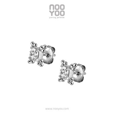 NooYoo ต่างหูสำหรับผิวแพ้ง่าย Tribal Cubic Zirconia