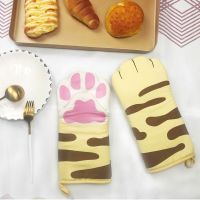 Insulation Gloves Cute Cat Paws Oven Heat Microwave Anti-scald Cotton Gloves Heat Resistant Baking Supplies Insulation Kitchen