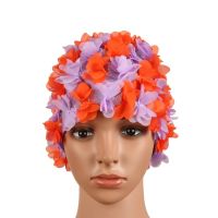 Women Breathable Flower Petals Swimming Cap Petals Bathing Hat Free size Water Sports Hat Swim Caps