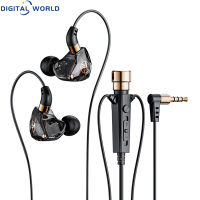 เฮดโฟนแบบเสียบหูหูฟัง KT02 3.5มม. พร้อม Earphone HiFi ไมโครโฟนเบสสำหรับการสตรีมหูฟังคาราโอเกะ