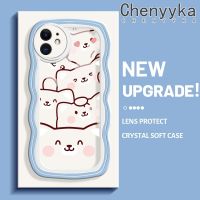 เคส Chenyyka สำหรับ iPhone 11 11 Pro 11 Pro Max เคสลายการ์ตูนน่ารักลายลูกสุนัขสุดสร้างสรรค์เคสโทรศัพท์แฟชั่นน่ารักป้องกันเลนส์กล้องปลอกซิลิโคนนิ่มใสกันกระแทกแบบใสเคส