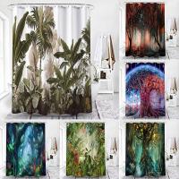 Shower Curtain Forest Scenery Series Shower Curtain Waterproof Mildew Shower Cloth Bathroom Bathroom Curtain Partition