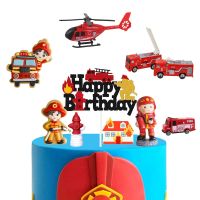 【CW】✆☃  Fireman Truck Happy Birthday Sign Firefighter for Adults Kids Boys Man Supplies