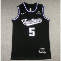 Hot Newest Top-quality New arrival 2022 2023 Newest shot goods Most popular 22/23 Top quality Ready Stock High quality 2022 new 75th anniversary mens Sacramento Kings 5 DeAaron Fox embroidery basketball jerseys jersey black