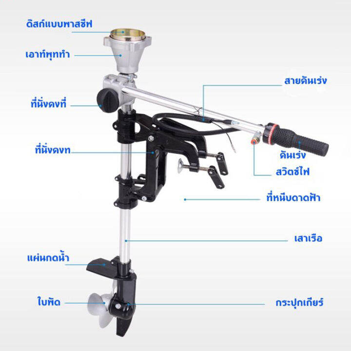 หางเรือ-ชุดหางเรือสั้น-ต่อเครื่องตัดหญ้า-ขนาด-28-9-มิล-outboard-engine-58cc-kb58-boat-engine-2-stroke