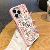 เคสโทรศัพท์มือถือซิลิโคน TPU นิ่ม ขอบสี่เหลี่ยม กันกระแทก ลายแมวน่ารัก สําหรับ IPhone 14 13 12 11 Pro Max XS X XR 8 + 7 Plus