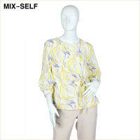 Mix-Self เสื้อพิมพ์ลายกราฟิกแต่งโบว์ผูก รุ่น IB74543