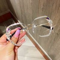 Fashion Luxury Rhinestone Sunglasses Frameless Polygonal Diamond-set Flowers Women Sun Glasses Sunshade Ultraviolet Protection