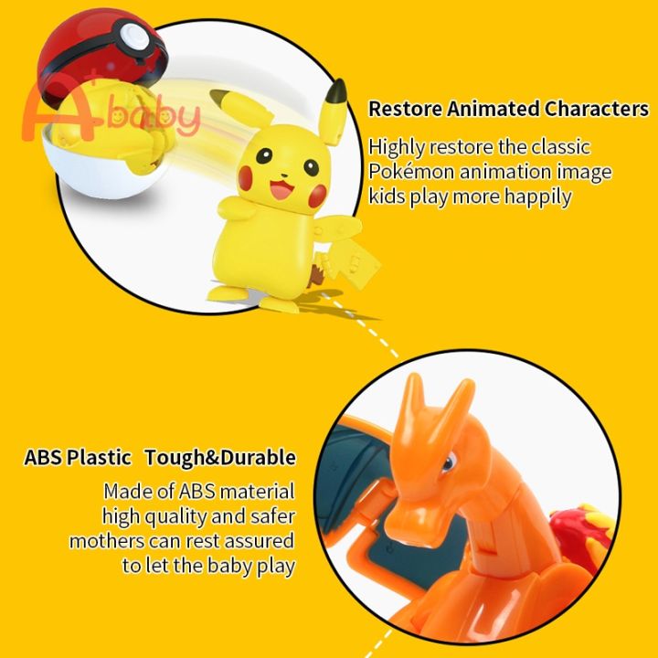 pokemon-toys-set-โปเกมอน-ปิกาจู-action-figures-pikachu-charizard-mewtwo-eevee-kids-transformation-deformation-toy-birthday-gift