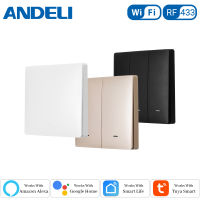 ANDELI Smart Light Wall Switch Push Button RF433+Wifi Voice Bluetoo Control by App Tuya and Smart Life Support Alexa Goolge Home