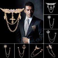 【hot】□☇✧ Multiple Styles Rhinestone Brooch Pin Tassel Lapel Pins Shirt Collar Badge Corsage Brooches for Mens Jewelry Accessories