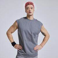 OMG tide brand summer new casual sports vest mens cotton breathable sleeveless T-shirt short sleeves 2327