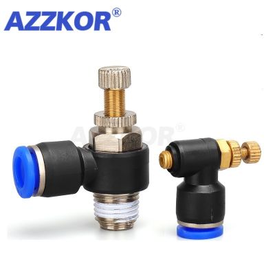 AZZKOR SL Pneumatic Fitting Air Tube Regulating Valve Throttle Valve Hose Connection Pneumatic Compressor Fttings1/21/4 39;1/8 39;3/8 39;