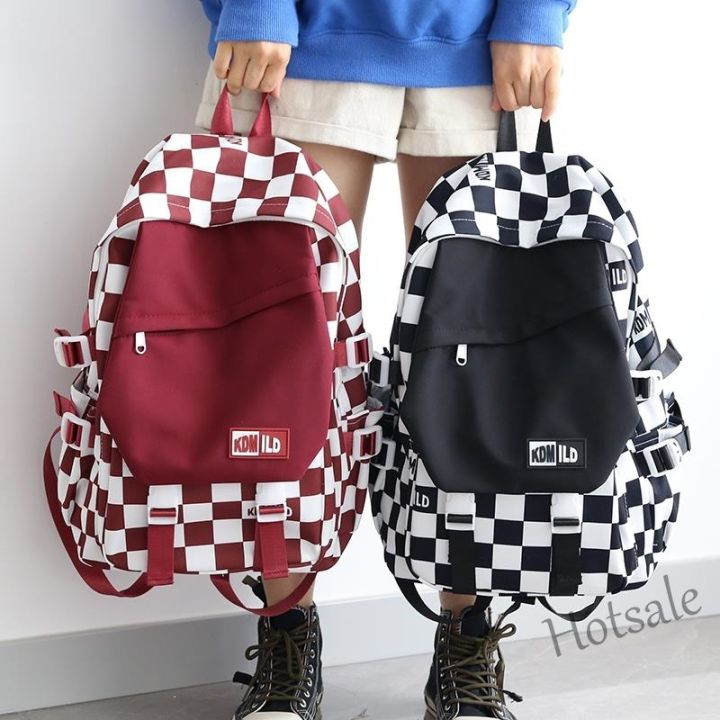 hot-sale-c16-tscfashion-plaid-backpack-schoolbag-college-students-japanese-and-korean-casual-backpack-womens-large-capacity-travel-bag