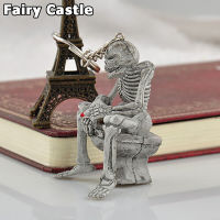 Fairy Castle】พวงกุญแจห้องน้ำรูปหัวกะโหลกสุดสร้างสรรค์,พวงกุญแจฮาโลวีนพวงกุญแจแบบเฉพาะตัวจี้รูปกะโหลก