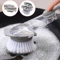 （HOT） WIKHOSTAR Kitchen Cleaning Brush With Dishwashing Sponge 2 In 1 Long Handle Dish Washing Brush Household Cleaning Tools