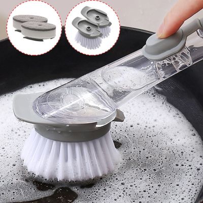 【CC】 WIKHOSTAR Cleaning With Dishwashing Sponge 2 In 1 Handle Dish Washing Household Tools
