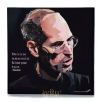 Steve Jobs #1 สตีฟ จอบส์ Apple รูปภาพ​ติดผนัง pop art พร้อมกรอบและที่แขวน กรอบรูป แต่งบ้าน ของขวัญ ของสะสม