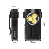 LED UV Keychain Flashlight Portable USB C Rechargeable Work Light 2000 lumens Mini Torch with Clip Camping Lantern Rechargeable Flashlights