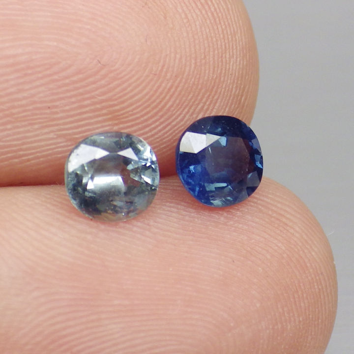 พลอย-ไพลิน-แซฟไฟร์-แท้-ธรรมชาติ-natural-blue-sapphire-จำนวน-2-เม็ด-หนักรวม-1-43-กะรัต