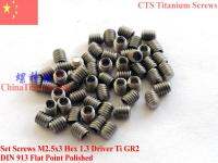 DIN 913 Titanium Set Screw M2.5x3 M2.5x4 M2.5x5 M2.5x6 M2.5x8 M2.5x10 Hex 1.3 Driver Flat Point Ti GR2 Polished