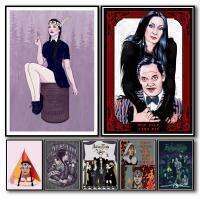 Addams WhiteCanvas โปสเตอร์และภาพพิมพ์วันพุธงานศิลปะ Homedecal แฟนซีผนังผ้าใบภาพวาดผนังศิลปะสำหรับตกแต่งบ้าน New