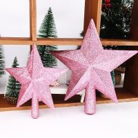 【CC】☜●  Top Star 15/20cm Decorations Gold Five-pointed New Years Ornament