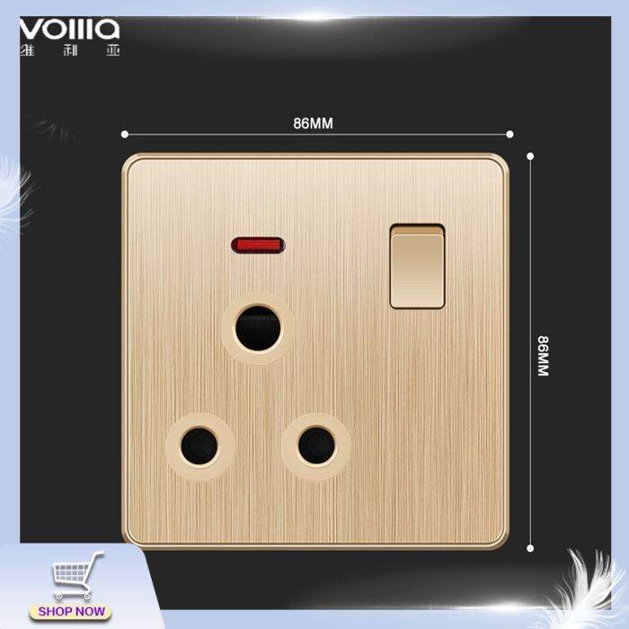 Modern Wall Switch with USB for 1/2/3/4 Gang 1/2 Way On Off Lampu 20A Power Water Heater Switch