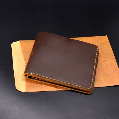 （Layor wallet）กระเป๋าเงินใบเล็กแบบวินเทจสำหรับสุภาพบุรุษ,กระเป๋าเงินหนังเครซีฮอร์สกระเป๋าเงินทำด้วยมือหรูหรากระเป๋าใส่เงินของผู้ชายหนังแท้