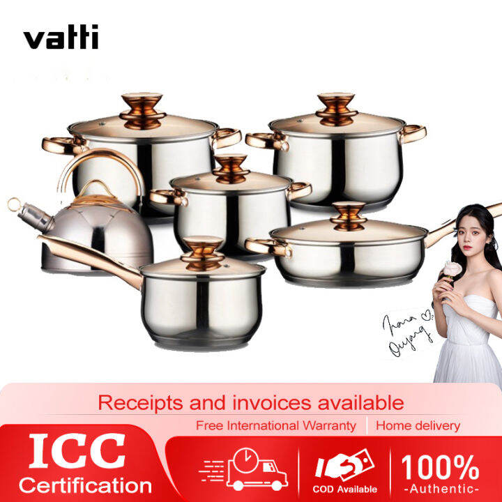 VATTI 12 Piece Stainless Steel Induction Cookware Set Lazada PH