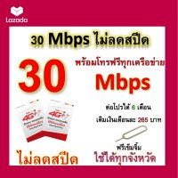 ซิมโปรเทพ 30 Mbps ไม่ลดสปีด เล่นไม่อั้น โทรฟรีทุกเครือข่ายได้ แถมฟรีเข็มจิ้มซิม