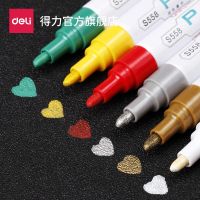 Deli 8 Colors Waterproof Markers Pen Plumones Permanent Color Paint Oily Pens for Adult Art Drawing Graffiti Tyre Wood Leather