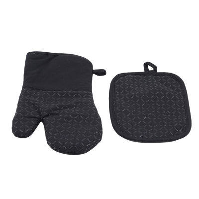 2pcs Insulation Gloves Cotton Solid Kitchen Pad Cooking Microwave Gloves Baking BBQ Oven Potholders Oven Mitts Kitchen Gloves