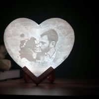 Z30 Dropshipping Customized Moon Light with Photos and Text Heart Shape 3D Printing Moon Night Light Personalized Christmas Gift