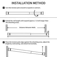 ☸۞❉ Telescopic Rod Adjustable Telescopic Rods Window Security Bars Non-slip Rubber Tips Full Spring Support for Bathroom Home Safety