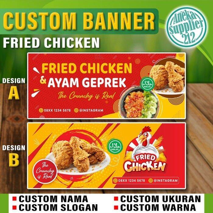 Cetak Spanduk Fried Chicken - Ayam Bakar Goreng - Spanduk Ayam Geprek ...