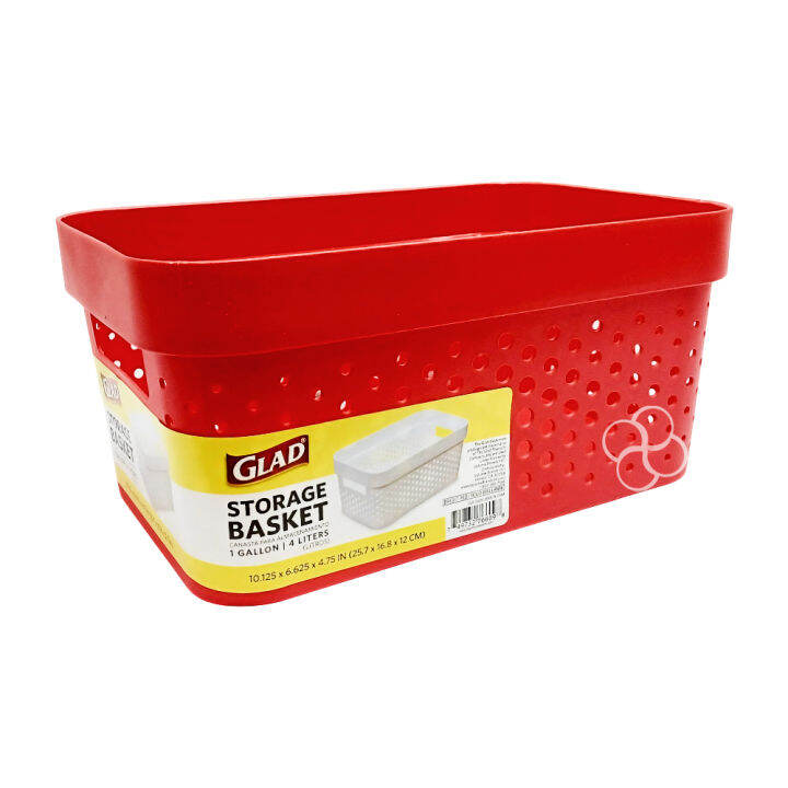 Glad Bright Red Storage Basket 4L / 1Gal Lazada PH