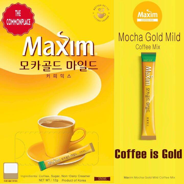 กาแฟเกาหลี-กาแฟแม็กซิม-maxim-mocha-gold-mild-coffee-mix-ขนาด12กรัม-1ซอง-ราคาต่อ5ซอง-และ10ซองนะคะ