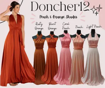 PEACH COLOR BRIDAL ENTOURAGE BRIDESMAIDS FORMAL DRESS GOWNS FOR WEDDING  PANG ABAY