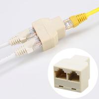 อะแดปเตอร์ขั้วต่อขั้วแยก1ถึง2ทาง RJ45สายอะแดปเตอร์ขยาย Lan Ethernet เครือข่าย Cat6/5/5e RJ45